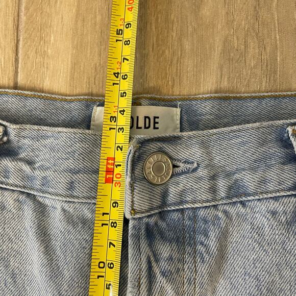 AGOLDE 90s Pinch Waist Jeans Women’s 31 High Rise Organic Light Wash Raw Hem - Picture 7 of 13